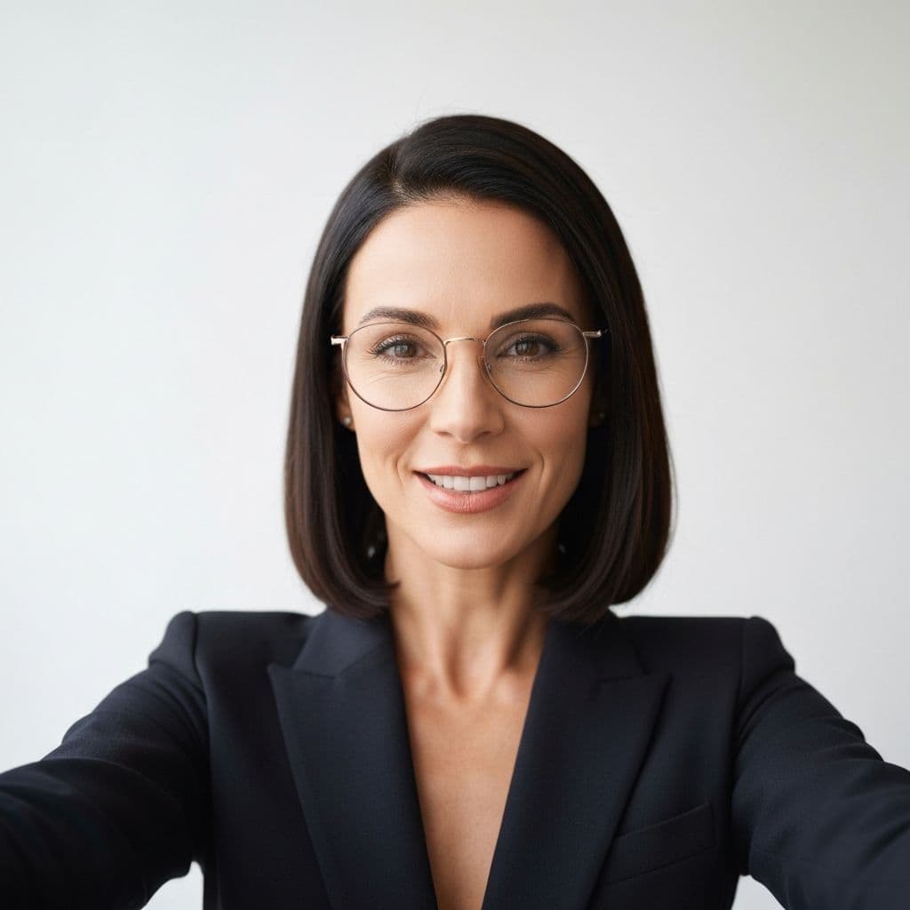 Lisa K. giving a video testimonial, looking at camera