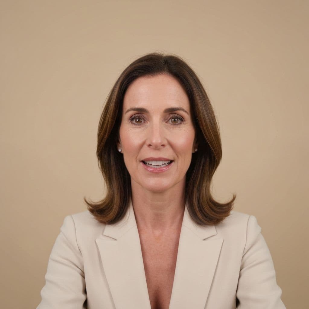 Emily W. giving a video testimonial, looking at camera